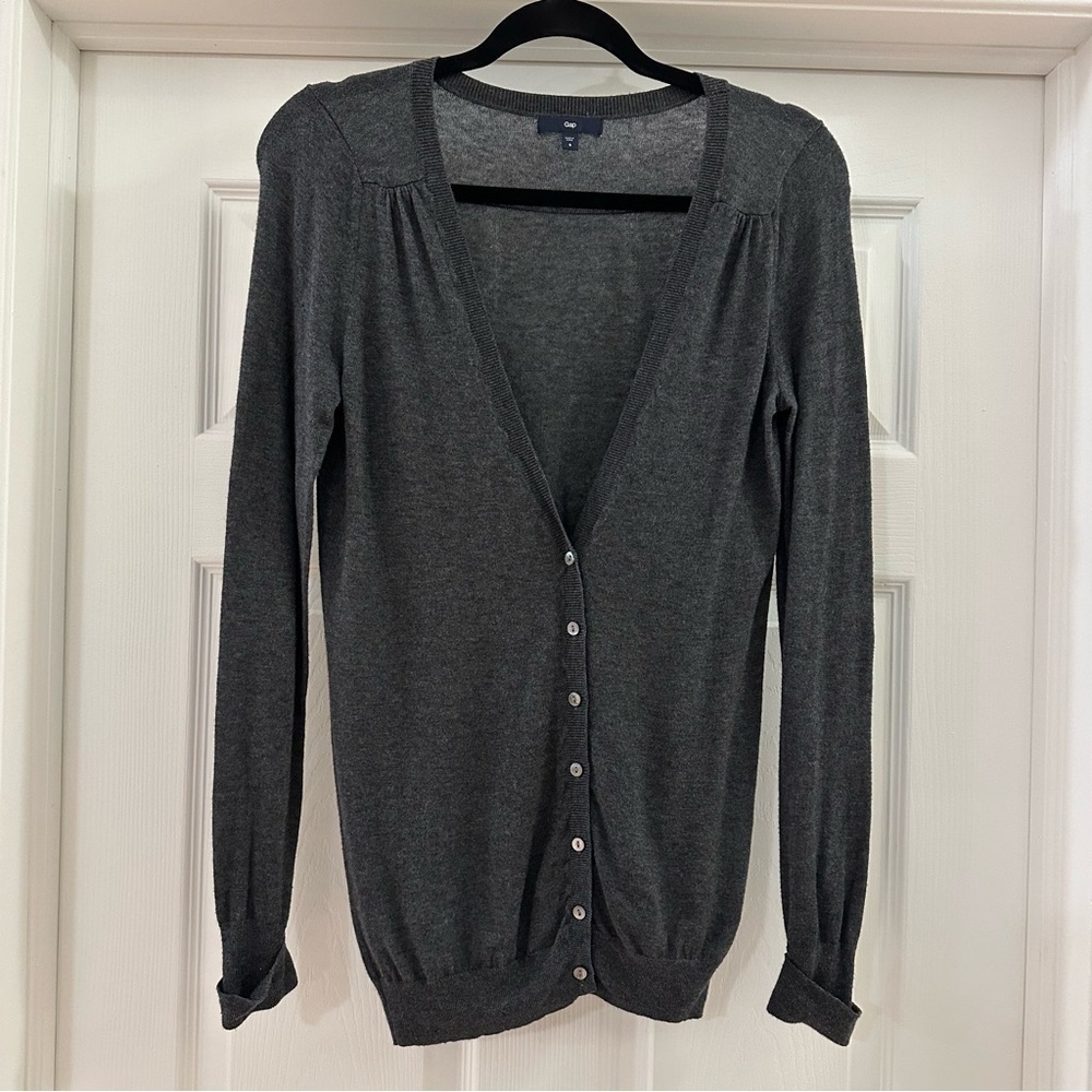 Gap V Nevk Tissue Cardigan Sweater Gray sz Small